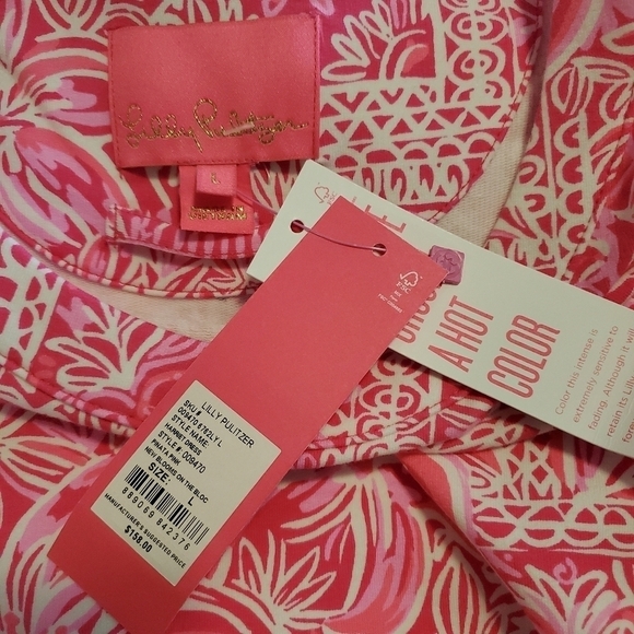 NWT Lilly Pulitzer Harriet "Pinata Pink New Blooms" Pattern Large Ret. $158 - Picture 8 of 13